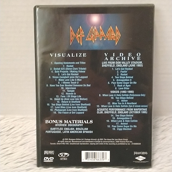 Def Leppard Visualize/Video Archive DVD - Picture 2 of 4